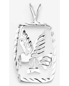 Silver Rectangular Eagle Pendant