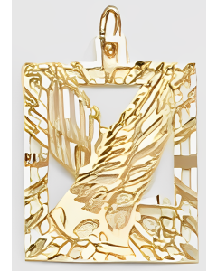 10K Yellow Gold Eagle in a Rectangular Pendant