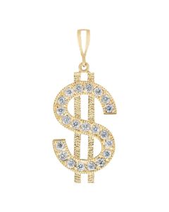 Dollar Sign with Cubic Zirconia