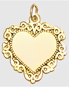 10K Yellow Gold Elegant Heart Charm