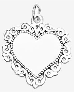 Silver Elegant Heart Charm