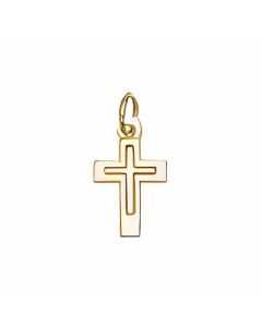 10K Yellow Gold Double Cross Charm