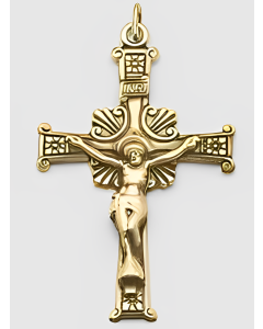 14K Yellow Gold Fancy Crucifix Pendant