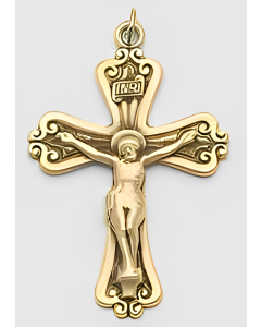 14K Yellow Gold Large Crucifix Pendant