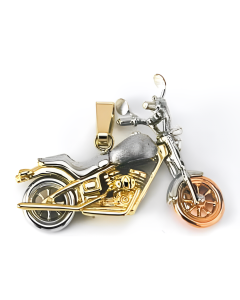 10K Tri Color 3D Motorcycle Charm