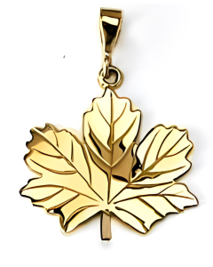 10K Yellow Gold Large Maple Leaf Pendant
