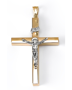 10K Two Tone Crucifix Pendant