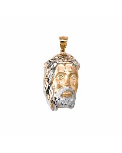 10K Two Tone Jesus's Face Pendant