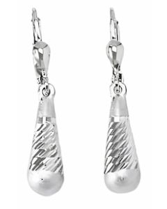 Silver Tear Drop Down Earrings
