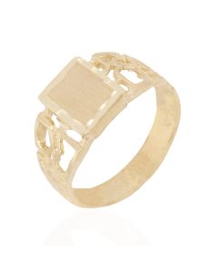 Children's Square Ring with Hollow Rock Shoulders