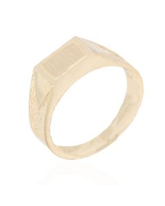 Children's Rectangle Ring with Solid Triangle Textured Shoulders