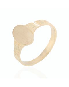 Children's Oval Ring with Horizontal Diamond Cut Shoulders