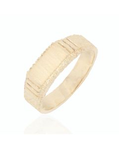 Children's Rectangle Ring with Ridged and Textured Shoulders