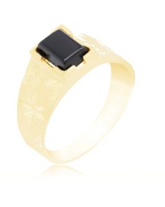 Children's Rectangle Stone Ring with Star Diamond Cut Shoulders
