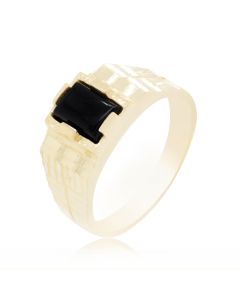 Children's Rectangle Stone Ring with Diamond Cut Shoulders