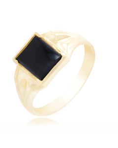 Children's Square Stone Ring with Triangular Prism Shoulders