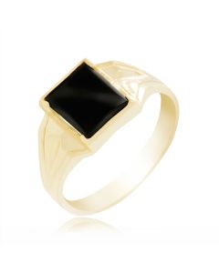 Children's Rectangle Stone Ring with Triangular Prism Shoulders