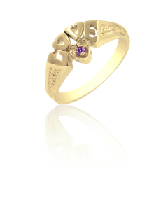 Love Ring with Synthetic Stone