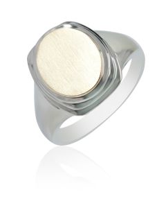 Oval Two Tone Signet Ring