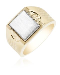 Signet Ring with Textured Shoulders
