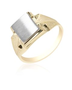 Signet Ring with Grooved Shoulders