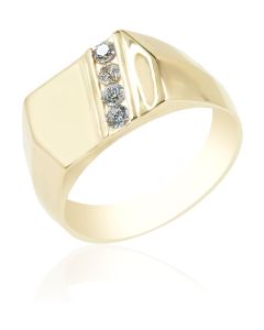 Signet Ring with Cubic Zirconia 