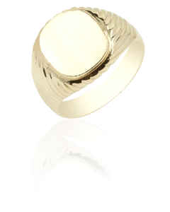 Signet Ring with Swirl Shoulders 