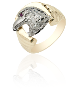 Horse Shoe Ring with Eagle Head