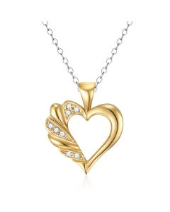 14K Yellow Gold Diamond Accented Heart Pendant