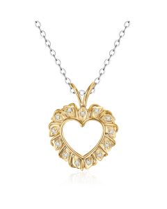 14K Yellow Gold Elegant Diamond Heart Pendant