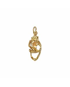 10K Yellow Gold 3D Naughty Monkey Pendant