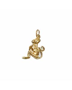 10K Yellow Gold 3D Monkey Eating Banana Charm