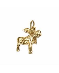 10K Yellow Gold 3D Moose Charm