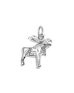 Silver 3D Moose Charm