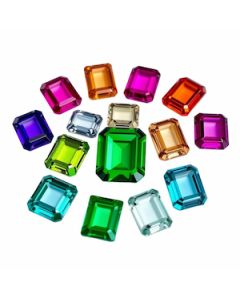 Colored Emerald Cut Cubic Zirconia Stones