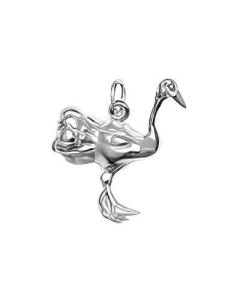 Silver 3D Ostrich Charm