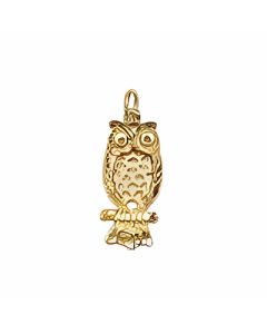 10K Yellow Gold Owl Charm