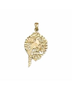 10K Yellow Gold Peacock Pendant