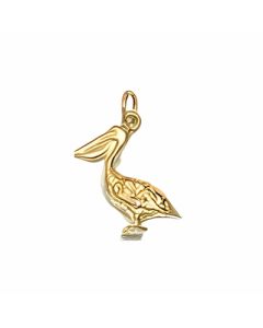 10K Yellow Gold 3D Pelican Charm