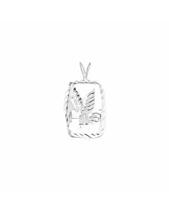 Silver Rectangular Eagle Pendant