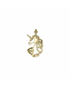 10K Yellow Gold Unicorn's Cut Out Face Pendant