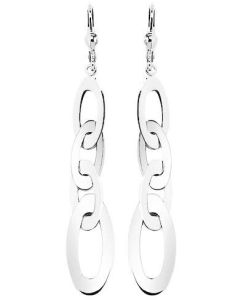 Silver Long Linked Drop Down Earrings