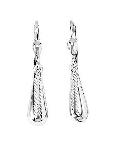 Silver Festive Tear Drop Down Earrings