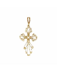 10K Yellow Gold Large Filigree Cross Pendant