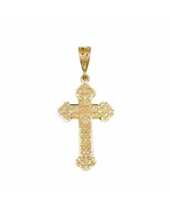 10K Yellow Gold Large Filigree Cross Pendant