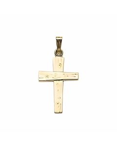 14K Yellow Gold Plain Cross Pendant