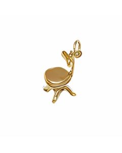 10K Yellow Gold 3D Barber Chair Charm