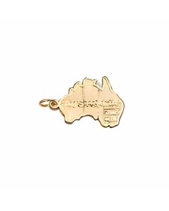 10K Yellow Gold Map of Australia Charm