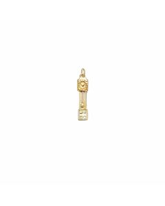10K Yellow Gold 3D Grandfather Clock Pendant