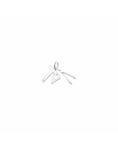 Silver 3D T Square, Set Square & Compass Charm